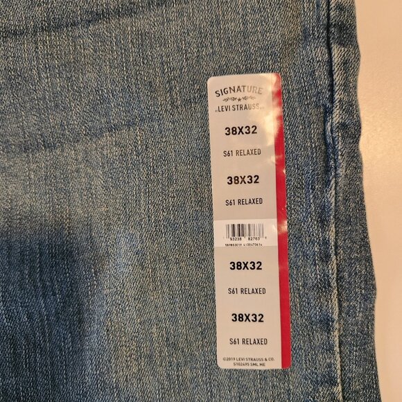 Signature Levi Strauss S61 Relaxed Fit Jeans Stretch Blue Mens 38x32 NEW NWT - Picture 5 of 16